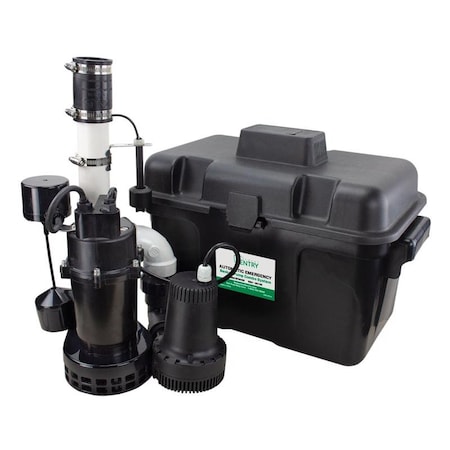 Zoeller Basement Sentry 1/3 HP 2400 gph Thermoplastic Vertical Float Switch AC Submersible Backup Sump Pump STBC101